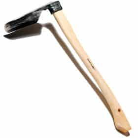 1526 - Sapă manuală ovală ascuțită - 55 cm mâner din piele de vacă cenușie